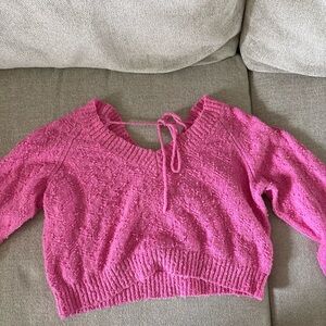 Altar'd State Hot Pink Textured Knit Crop Top